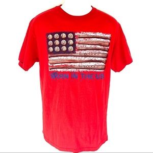 Lifestyle Classics Men’s Red Baseball Shirt Born in the USA L